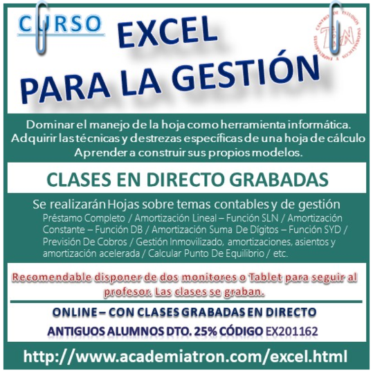 Curso Excel Asesorías Curso Excel para la gestión
